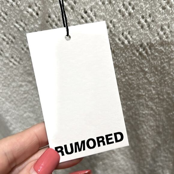 NWT $128 REVOLVE RUMORED Vermont white knit mini dress L winter wedding - Picture 10 of 16